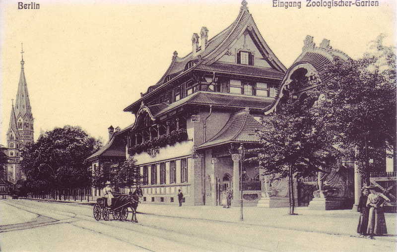 Eingang des Zoologischen Gartens (Postkarte, ca. 1900)