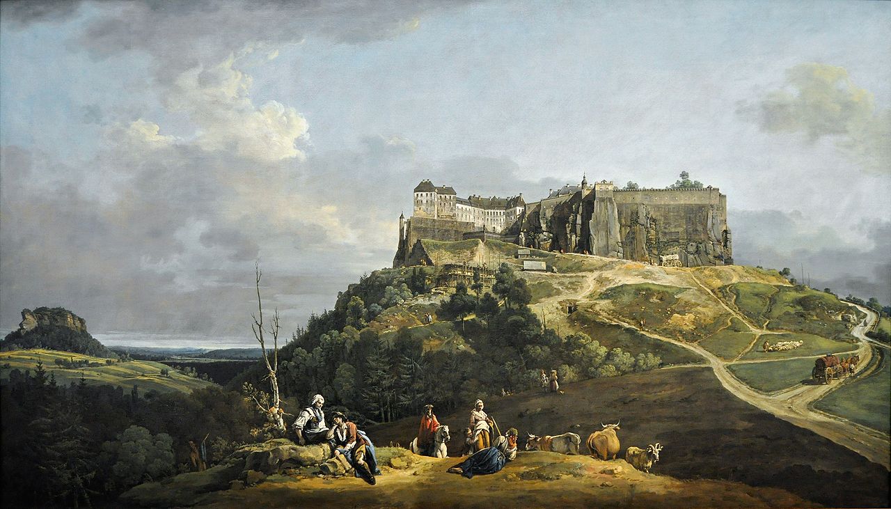 Die Festung Königstein, Gemälde von Canaletto (entstanden 1756–1758)