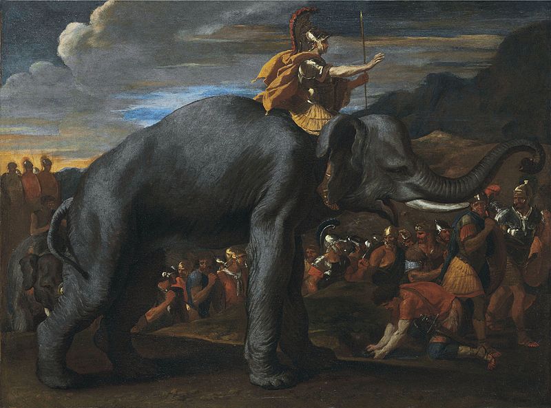 Hannibal traversant les Alpes à dos d'éléphant (Nicolas Poussin)