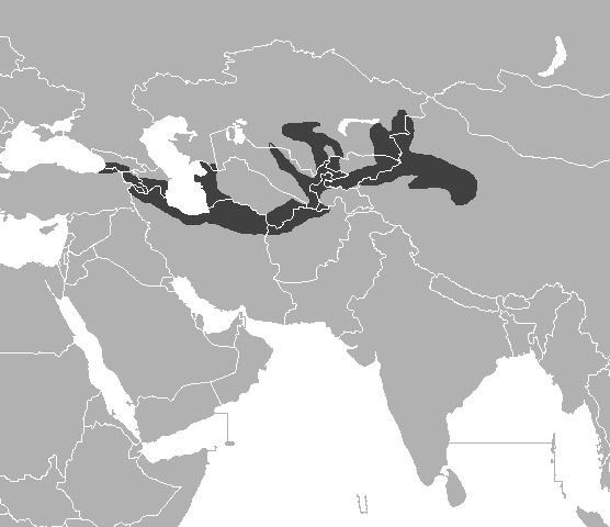 Ehemalige Verbreitung des Kaspischen Tigers