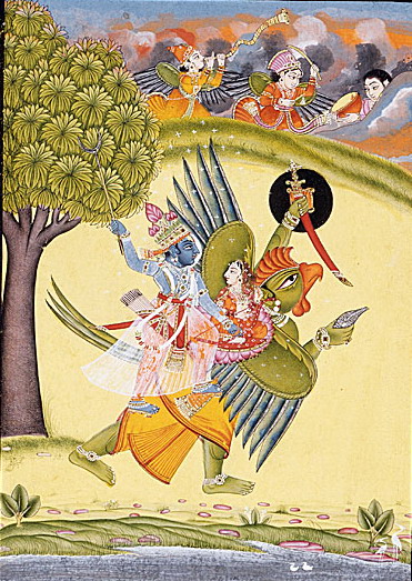 Garuda, Vishnu und Lakshmi